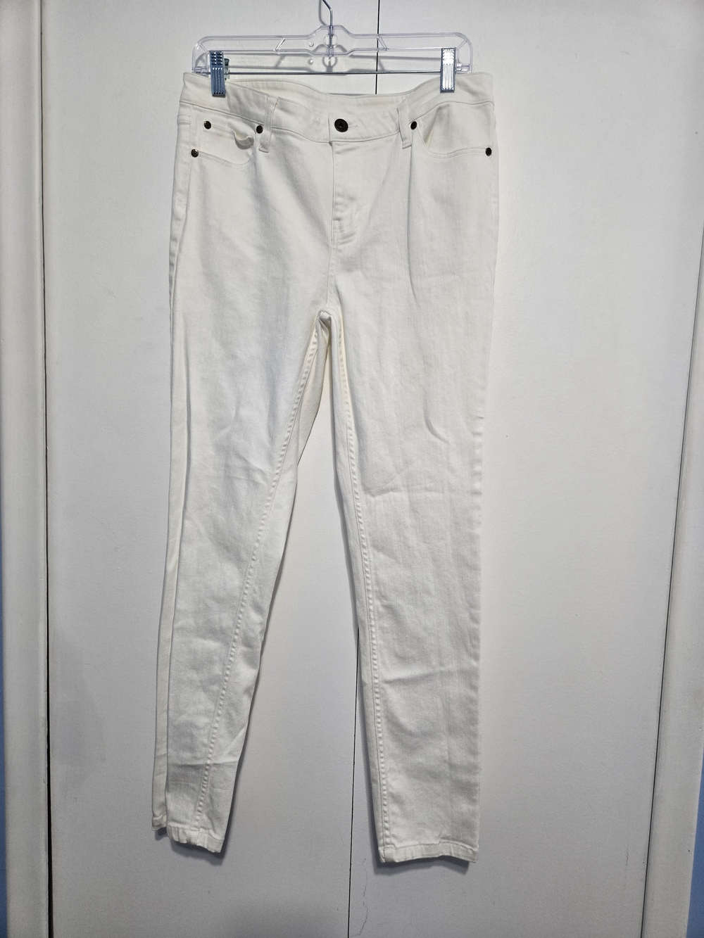 Matilda Jane White Skinny Jeans Womens 34 Waist Stretch Denim Mid Rise Pants